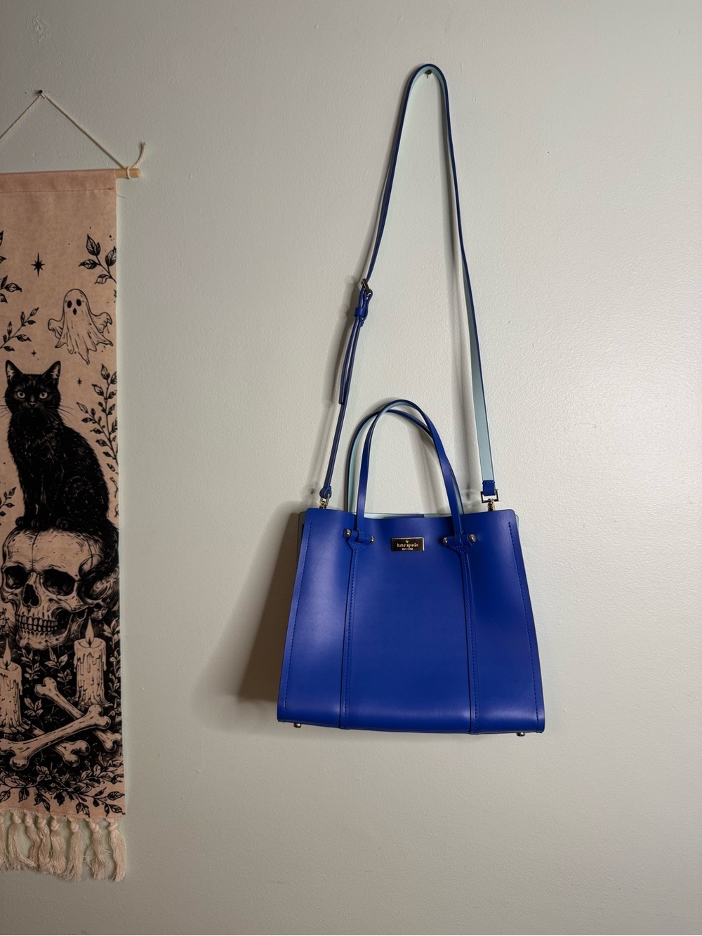 Vintage Kate Spade Structured Leather Tote Bag with Detachable Strap
